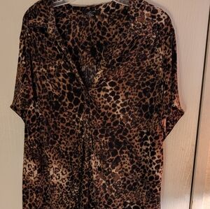 Rare Vintage Leopard Print Women's 3x Top